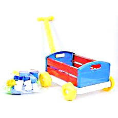 Plastic Trolley with 30 Large Building Blocks